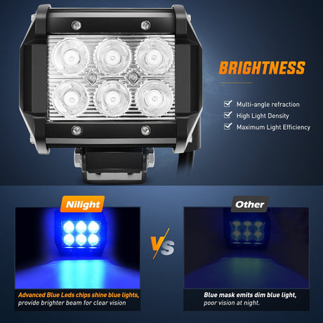 18W 4 Inch Blue Spot LED light Pod (Pair)