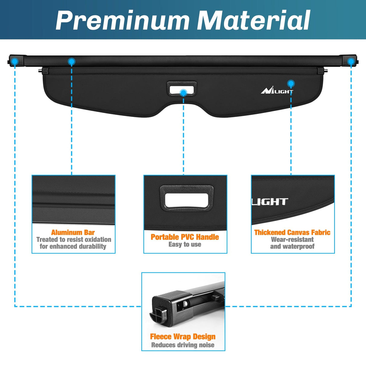 Trunk Cargo Cover 2019 2020 2021 2022 2023 2024 2025 Chevrolet Blazer Retractable Trunk Cargo Cover With Trunk Storage Net
