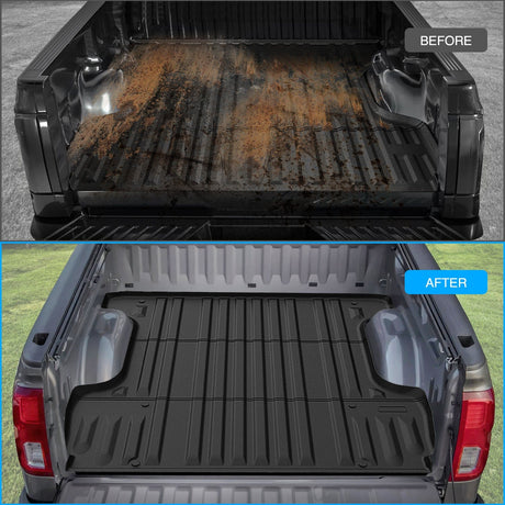 Truck Bed Mat 5.5ft Rubber Short Trunk Bed For 2007-2021 Toyota Tundra, TPE Heavy-Duty Pick-up Bed Liner for Toyota Tundra Accessories, Anti-Slip Texture, All Weather Protection