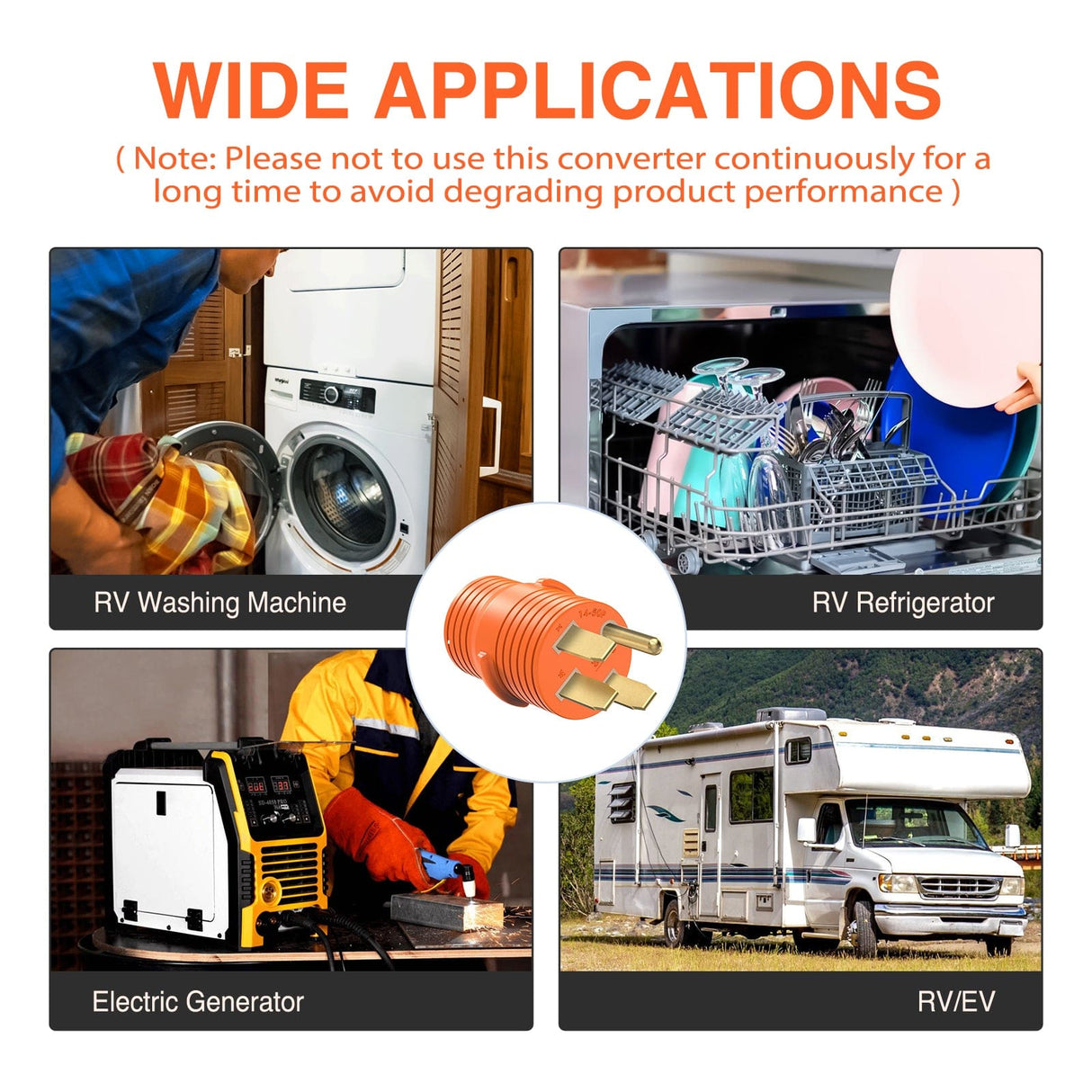 RV Parts 50FT 30 Amp RV Extension Cord with Adapter 50Amp to 30Amp 125V Heavy Duty 10/3 Gauge Pure Copper STW Wire UL ETL Listed 3 Prong TT-30P TT-30R Weatherproof Suit for Generators Campers