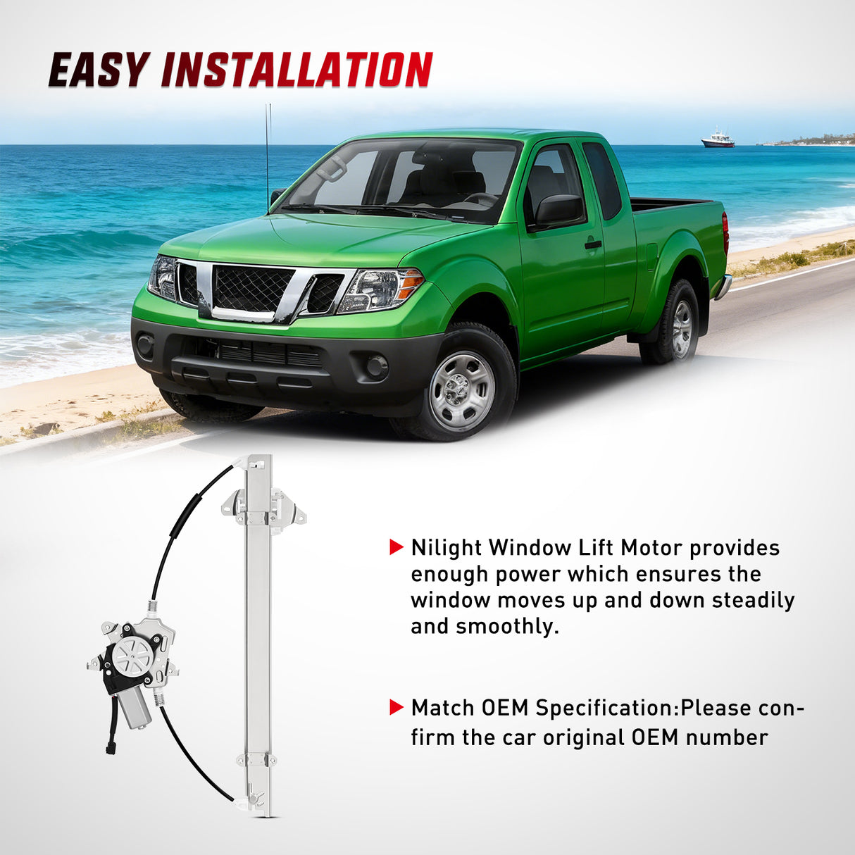 741-348 Window Regulator/Motor Front Driver Side Compatible with Nissan Frontier 2005 2006 2007 2008 2009 2010 2011 2012 2013 2014 2015 only use Connector 2 Pins