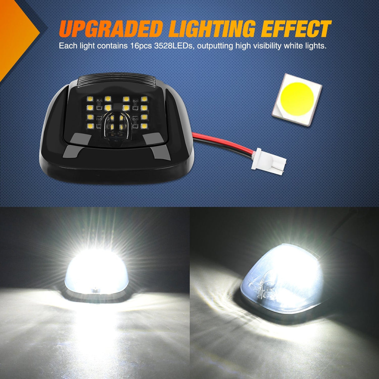 Roof Marker Light 5PCS 16LED White Cab Roof Marker Light