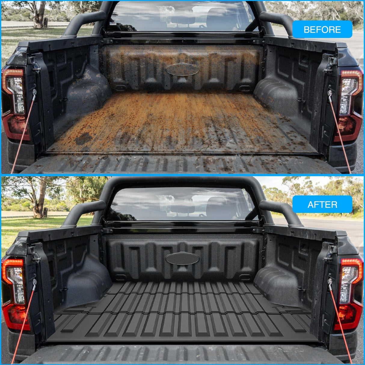Truck Bed Mat 5ft Rubber Short Bed For 2019 2020 2021 2022 2023 2024 Ford Ranger