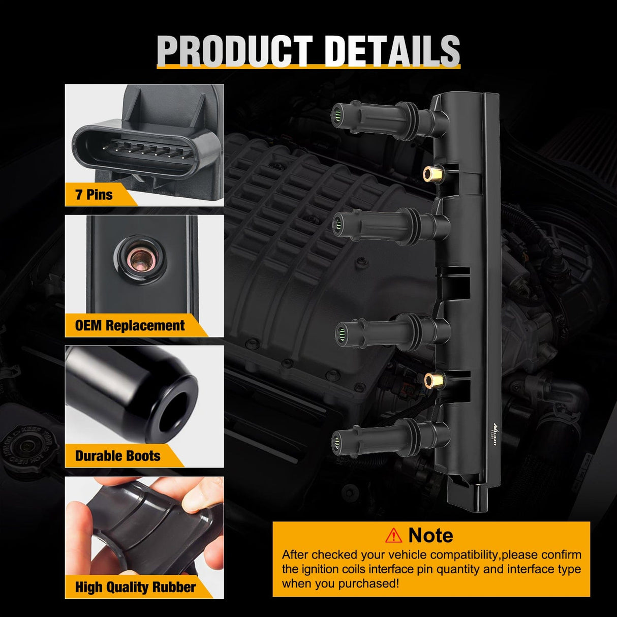 ignition coil pack Ignition Coil Pack UF669 Fit for Chevy Cruze Sonic Trax Volt Cadillac ELR Buick Encore 20112012 2013 2014 2015, 2016 2017 2018 1.4L D521C 55577898 55579072 25198623