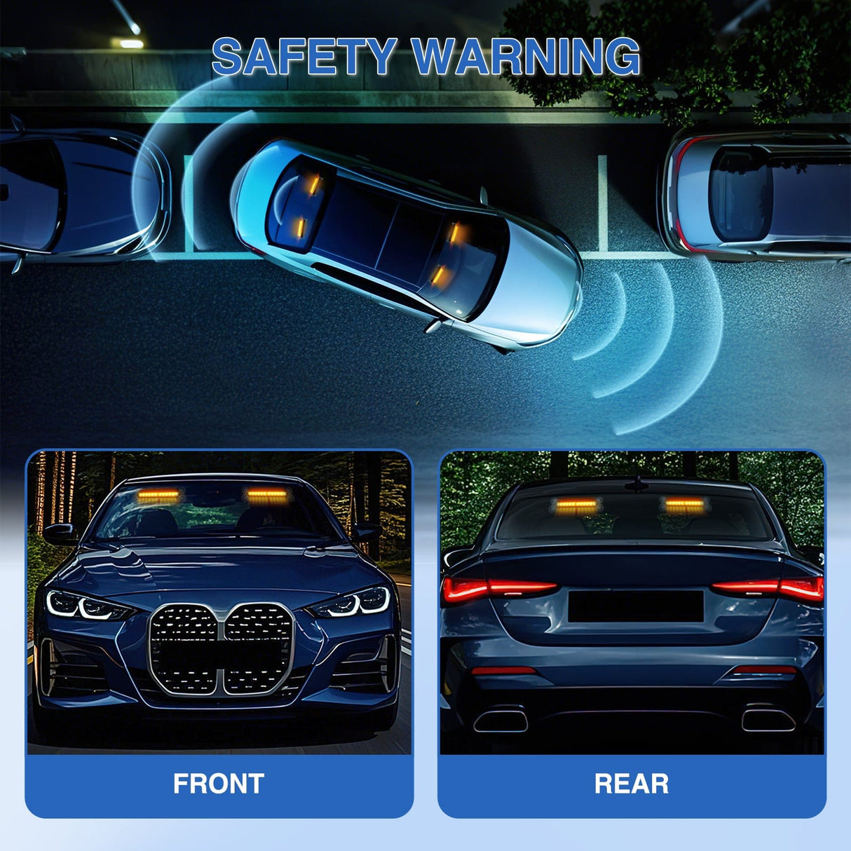 Led Strobe Light 24LED Emergency Strobe Traffic Advisor Light Bar 2 in 1 Amber Dash Warning Safety Flashing Lights Front/Rear Windshield Construction Lights for Trucks Cars Plow Police Firefighter Vehicles