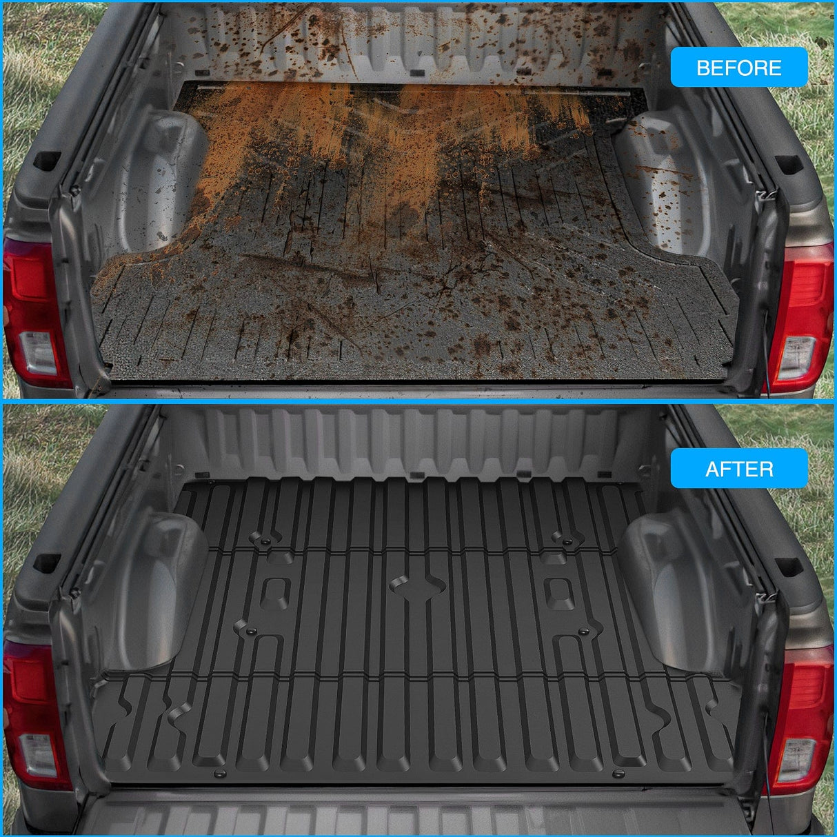 Truck Bed Mat 6.8ft Rubber Short Bed For 2017 2018 2019 2020 2021 2022 2023 Ford F-250 / F-350 / F-450