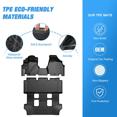Floor Mat 2011 2012 2013 2014 2015 2016 2017 Honda Odyssey TPE Floor Mats