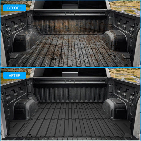 Truck Bed Mat 5.8ft Rubber Short Bed For 2019 2020 2021 2022 2023 Chevy Silverado 1500/GMC Sierra 1500