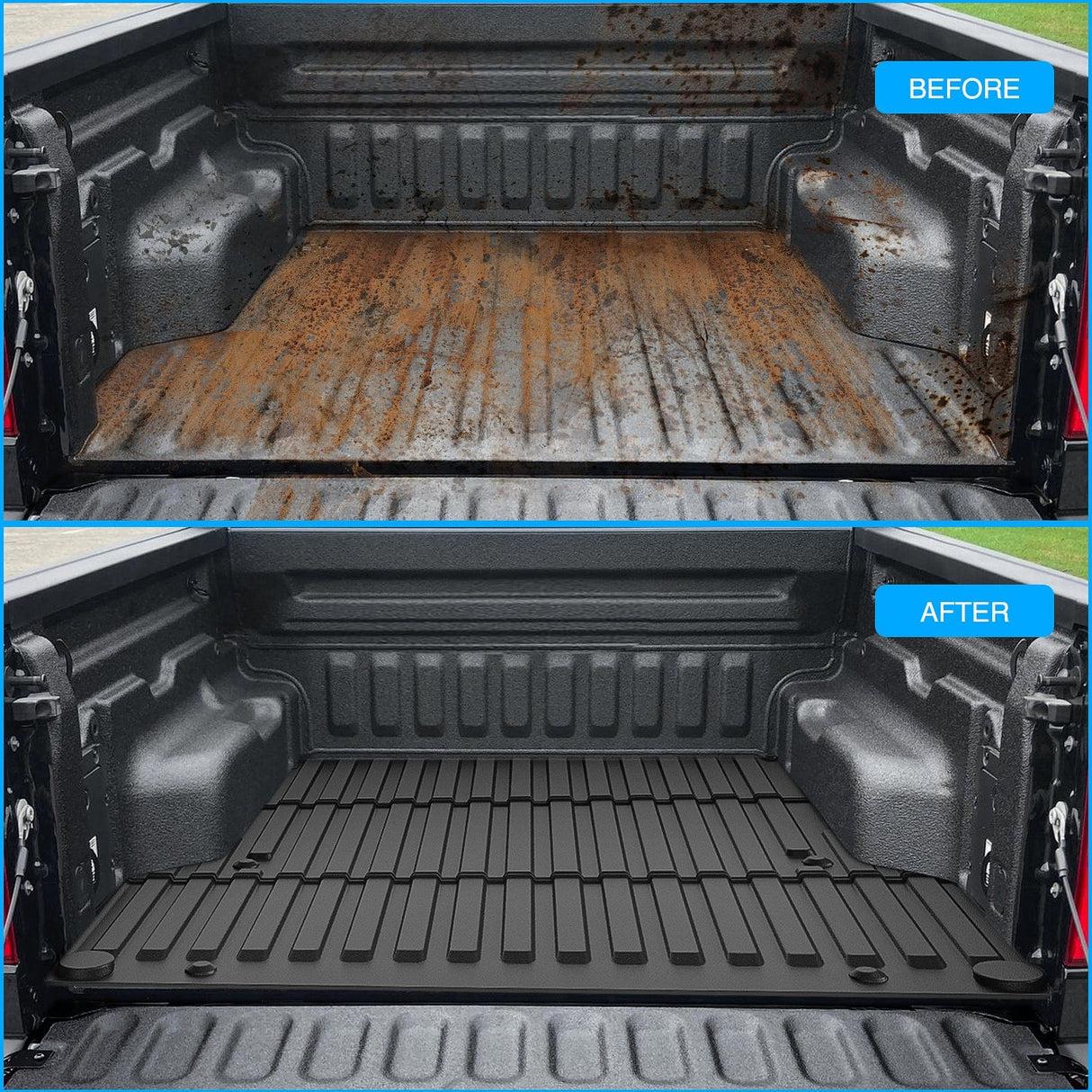Truck Bed Mat 5ft Rubber Short Trunk Bed For 2005 2006 2007 2008 2009 2010 2011 2012 2013 2014 2015 2016 2017 2018 2019 2020 2021 2022 2023 Toyota Tacoma