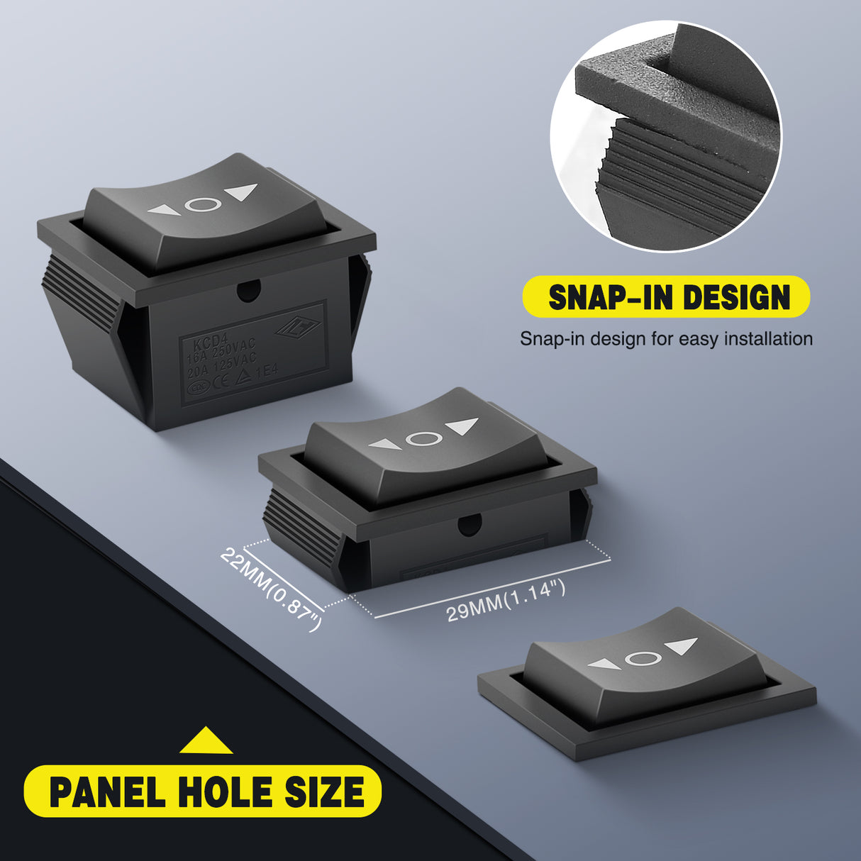 Nilight 6Pin Momentary Polarity Reverse Switch On Off On DPDT 3 Position 20A 12VDC 125VAC Motor Control Automatic Reset for Boat Automotive RV Jack Power Toggle w/Jumper Wire