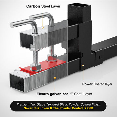 Tractor Hook 60Inch 4000lbs Clamp on Pallet Forks Heavy Duty Tractor Forks with Adjustable Stabilizer Bar