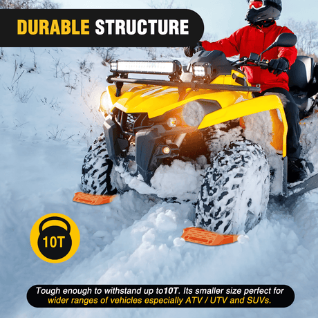 Traction Boards Off-Road Mini Short Recovery Traction Boards For 4WD 4X4 (2PCS Orange)