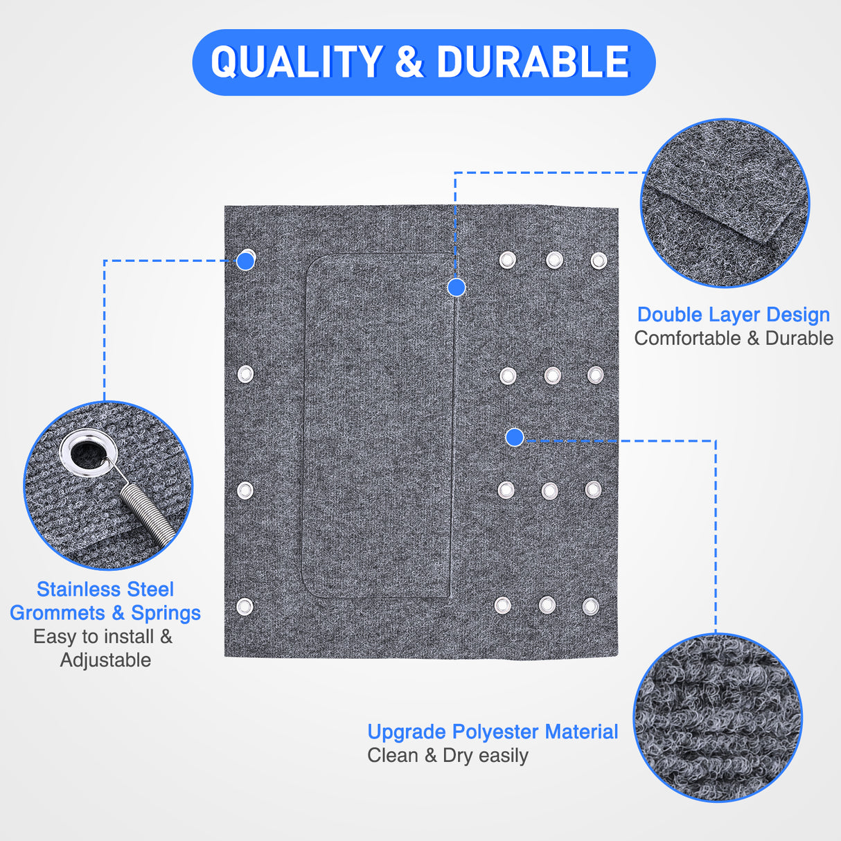 Nilight RV Step Covers 3 Pack 23 inch, Fits 8-11Inch Deep Camper Steps Adjustable Wrap Around RV Step Rug with Spring Works on Electrical & Manual RV Stairs Carpet for Camper Trailers Steps Outside, Gray