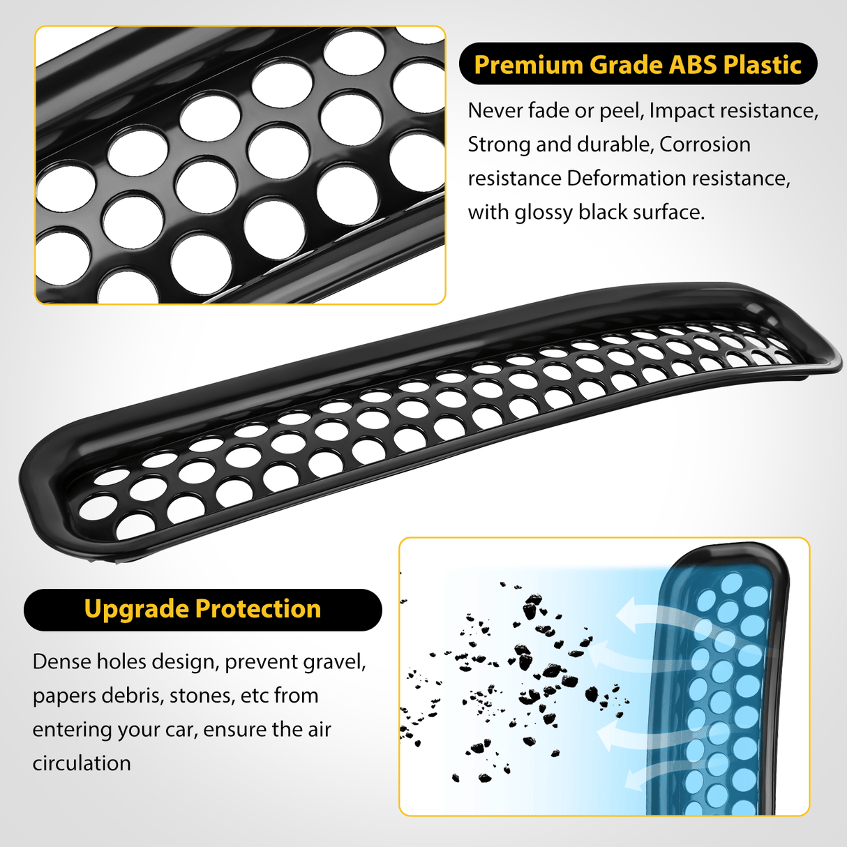 Accessories 7Pcs Front Grille Trims Inserts Cover Guard Fit for 1997 1998 1999 2000 2001 2002 2003 2004 2005 2006 Wrangler TJ & Unlimited