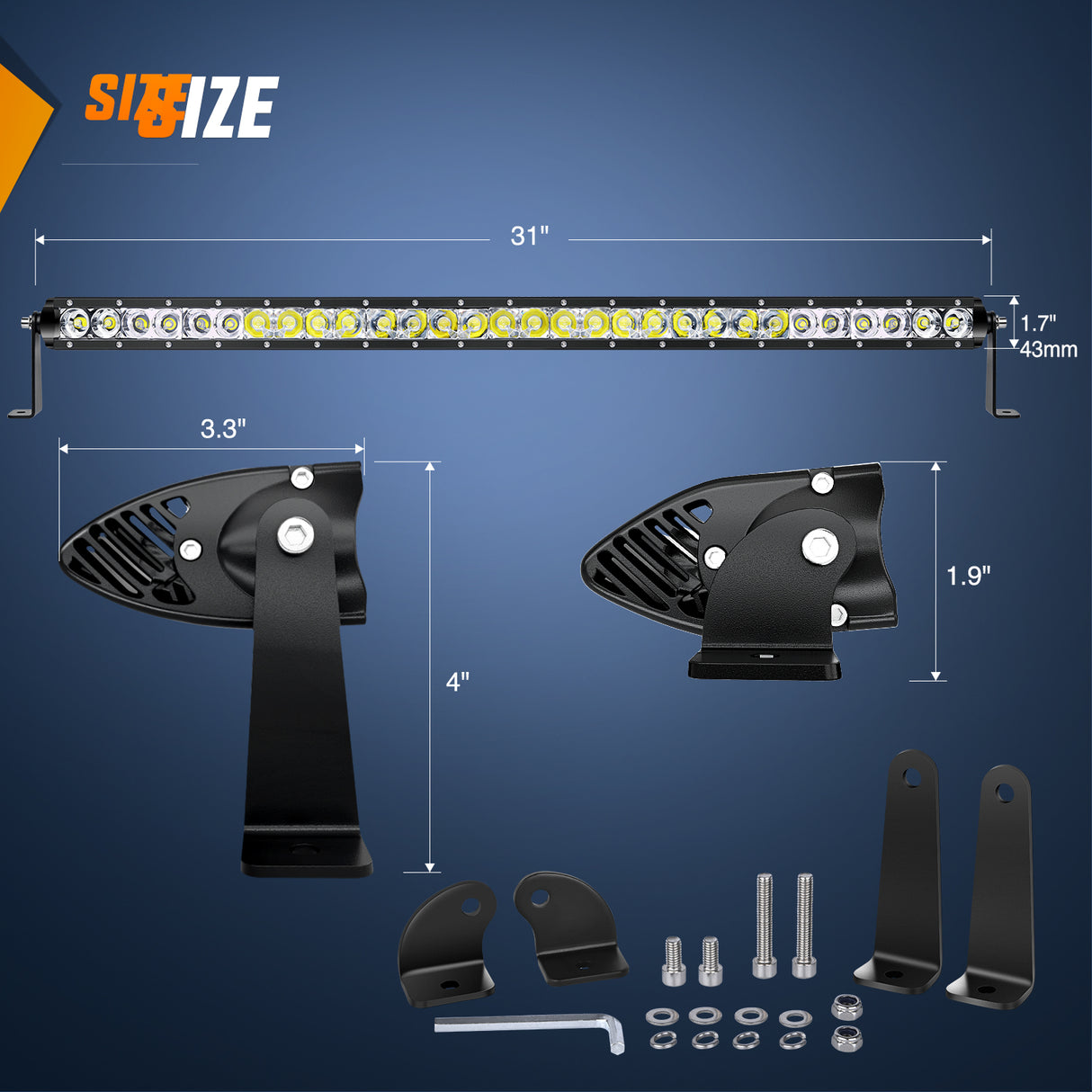 Nilight LED Light Bar 31inch 150W Spot Flood Combo Super Slim 14500LM Off Road 3D LED Driving Off Road Lights with Wiring Harness Kit-1 Lead for Trucks Pickup SUV ATV UTV Boat 4x4 Van Camper