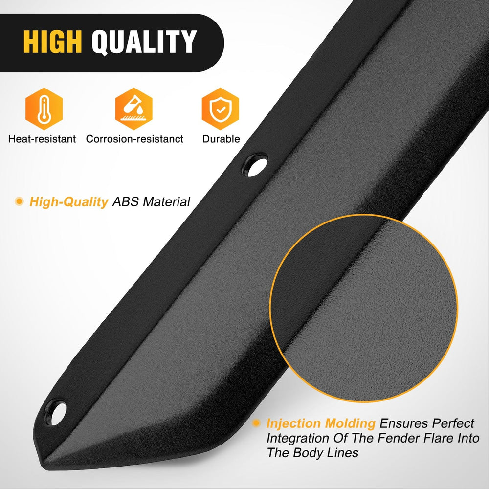 Fender Fender Flares Extensions Set Compatible with 2018 2019 2020 2021 2022 2023 2024 Wrangler JL and JLU Unlimited 2/4 Doors (Only for Low Wheel Arches)
