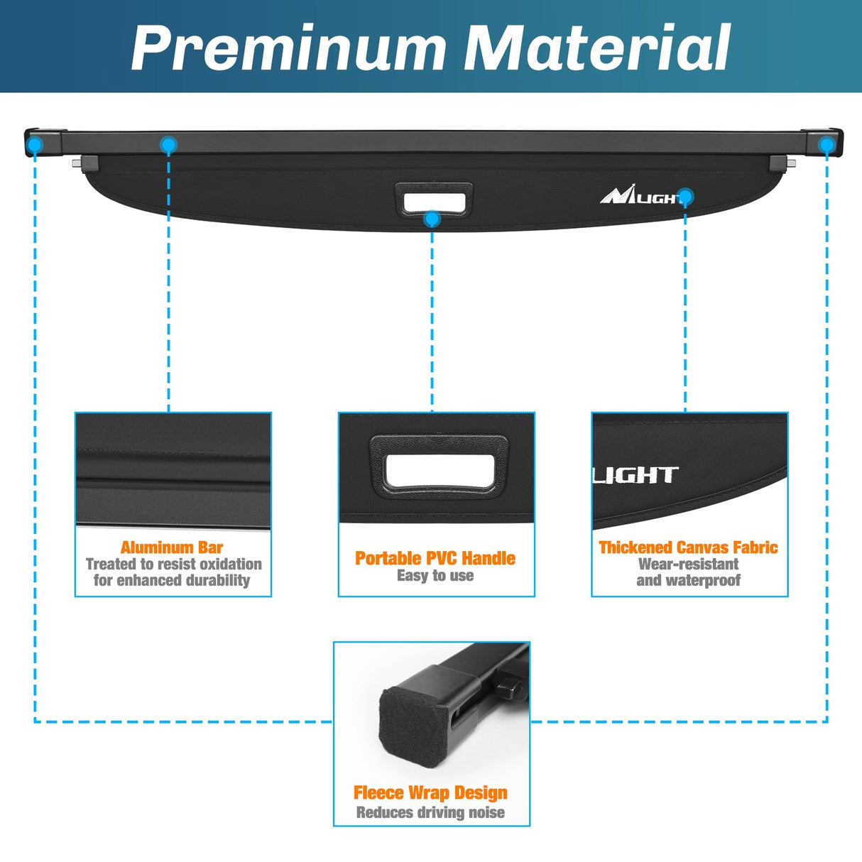 Trunk Cargo Cover 2018 2019 2020 2021 2022 2023 2024 Subaru Crosstrek Impreza Retractable Trunk Cargo Cover With Trunk Storage Net