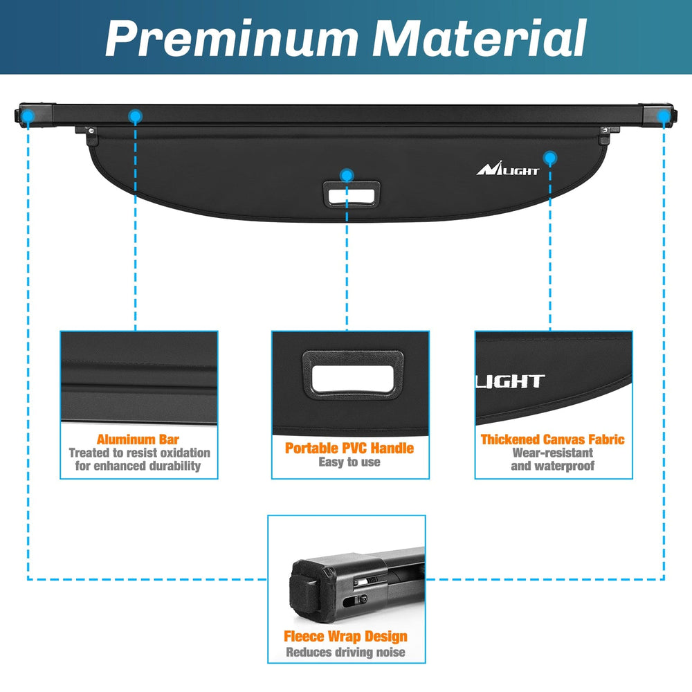 Trunk Cargo Cover 2021 2022 2023 2024 2025 Nissan Rogue Retractable Trunk Cargo Cover With Trunk Storage Net
