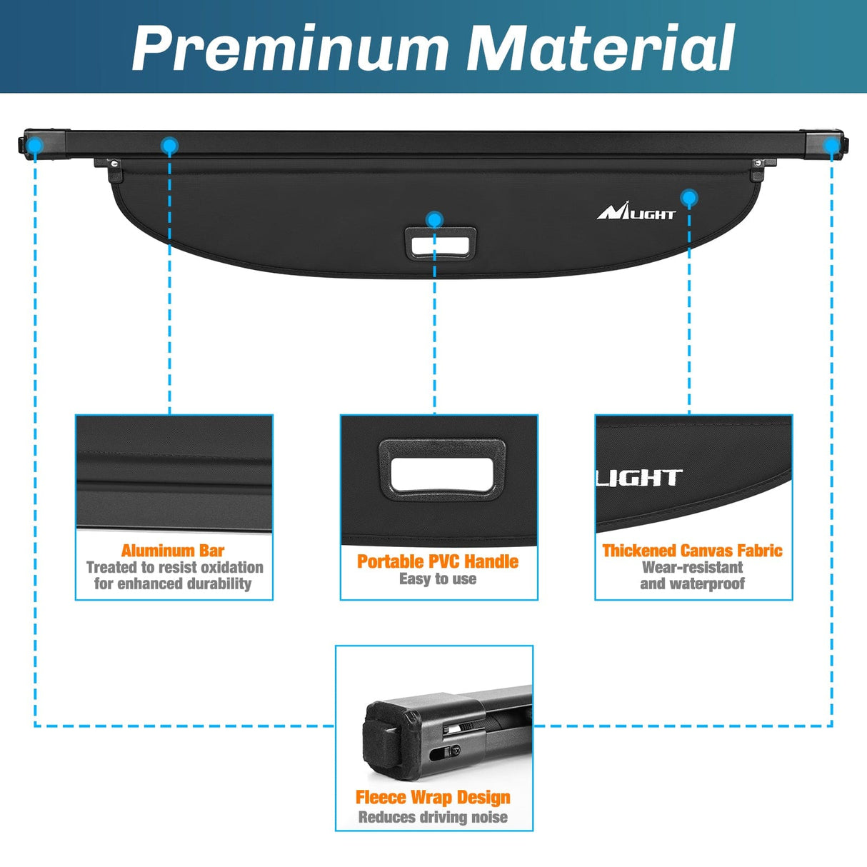 Trunk Cargo Cover 2021 2022 2023 2024 2025 Nissan Rogue Retractable Trunk Cargo Cover With Trunk Storage Net