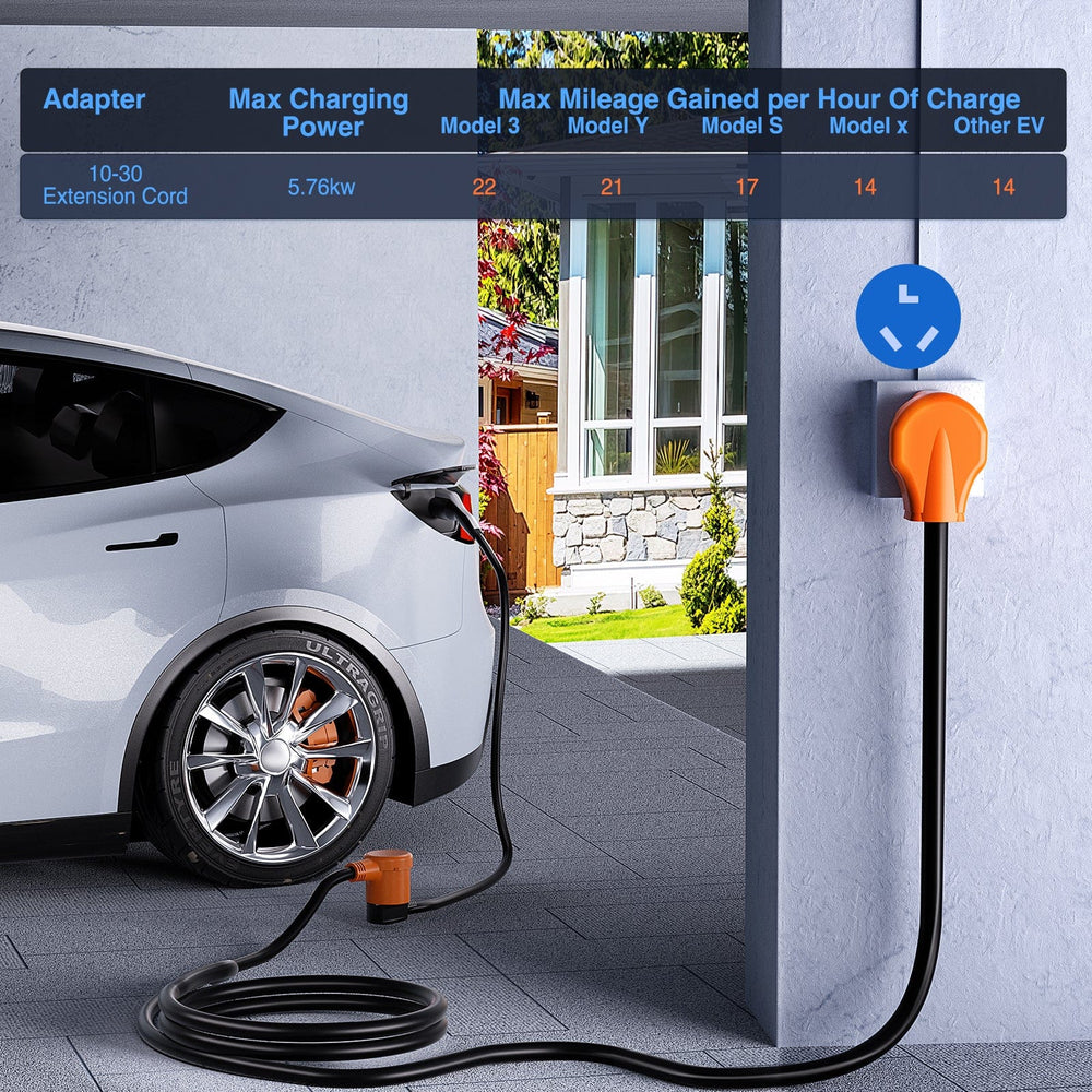 RV Parts 25FT EV Dryer Extension Cord 3 Prong 30 Amp NEMA 10-30P 10-30R Old Dryer Extension Cable Heavy Duty 10 Gauge Pure Copper Wire UL Listed 125/250V for Level 2 EV Charging