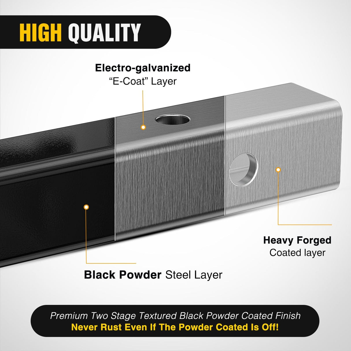 Trailer Hitch Trailer Hitch Ball Mount, 1-7/8 Inch, 2 Inch, 2-5/16 Inch Balls, Fits 2 Inch Square Receiver, 10,000 lbs