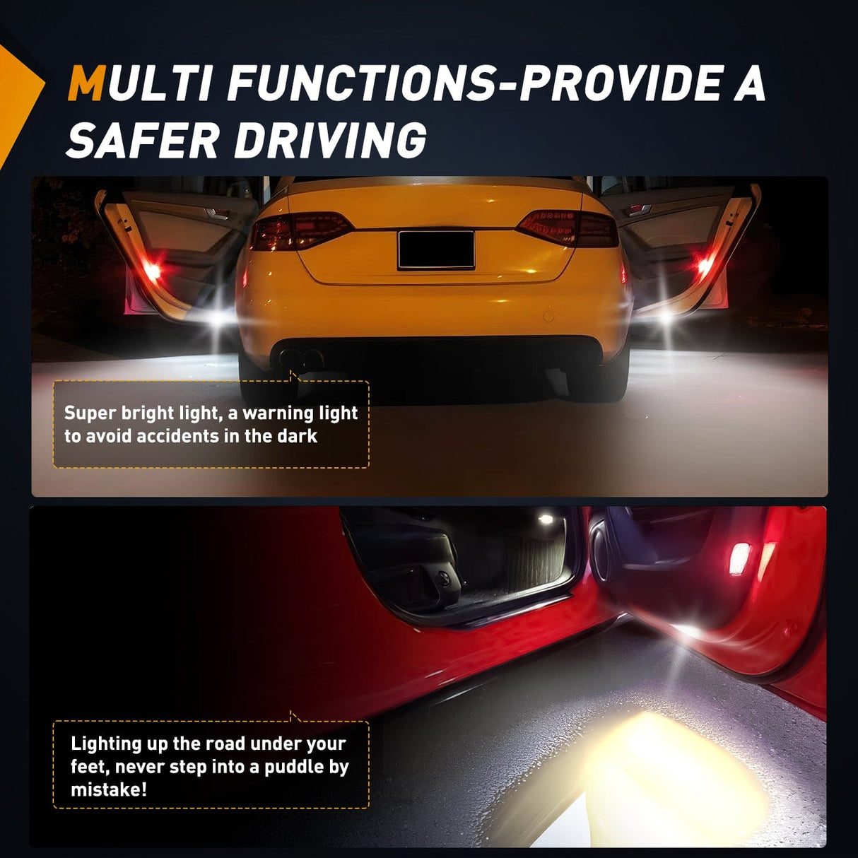 Door Panel Light 2PCS LED Interior Door Panel Light Courtesy Warning Lights White Beam Plug and Play Compatible with Audi A3 A4 A5 A6 A7 S3 S4 S5 S6 S7 Q5 Q7 TT OEM Replacement CANbus Error Free