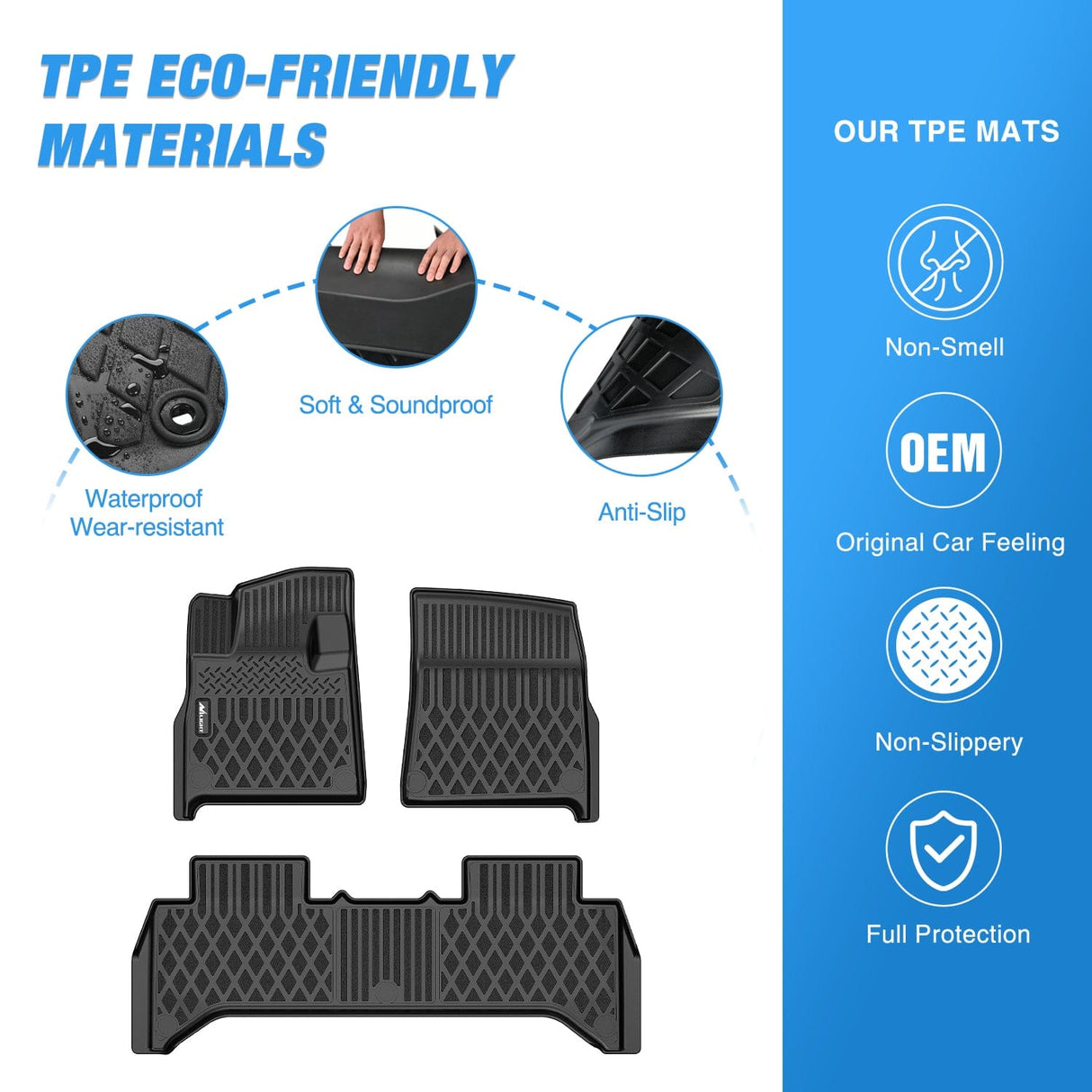 Floor Mat Floor Mats for Rivian R1T 2025 2026 All Weather Custom Fit Heavy Duty Floor Liners