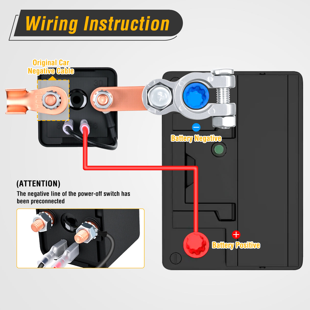 Remote Battery Disconnect Switch 12V 250A Car Anti-Theft Kill Switches Upgrade Prevent Power Drain with Wireless Remote Control Relay Fobs for Auto Truck RV Boat