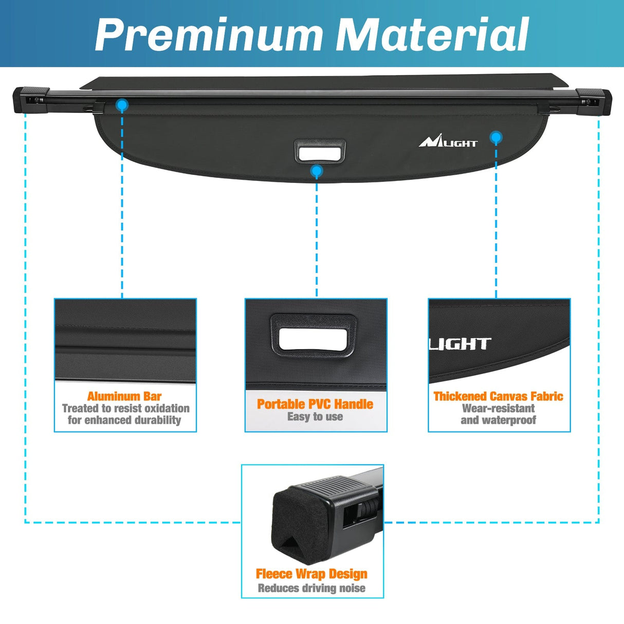 Trunk Cargo Cover 2020 2021 2022 2023 2024 2025 Subaru Outback Retractable Trunk Cargo Cover With Trunk Storage Net
