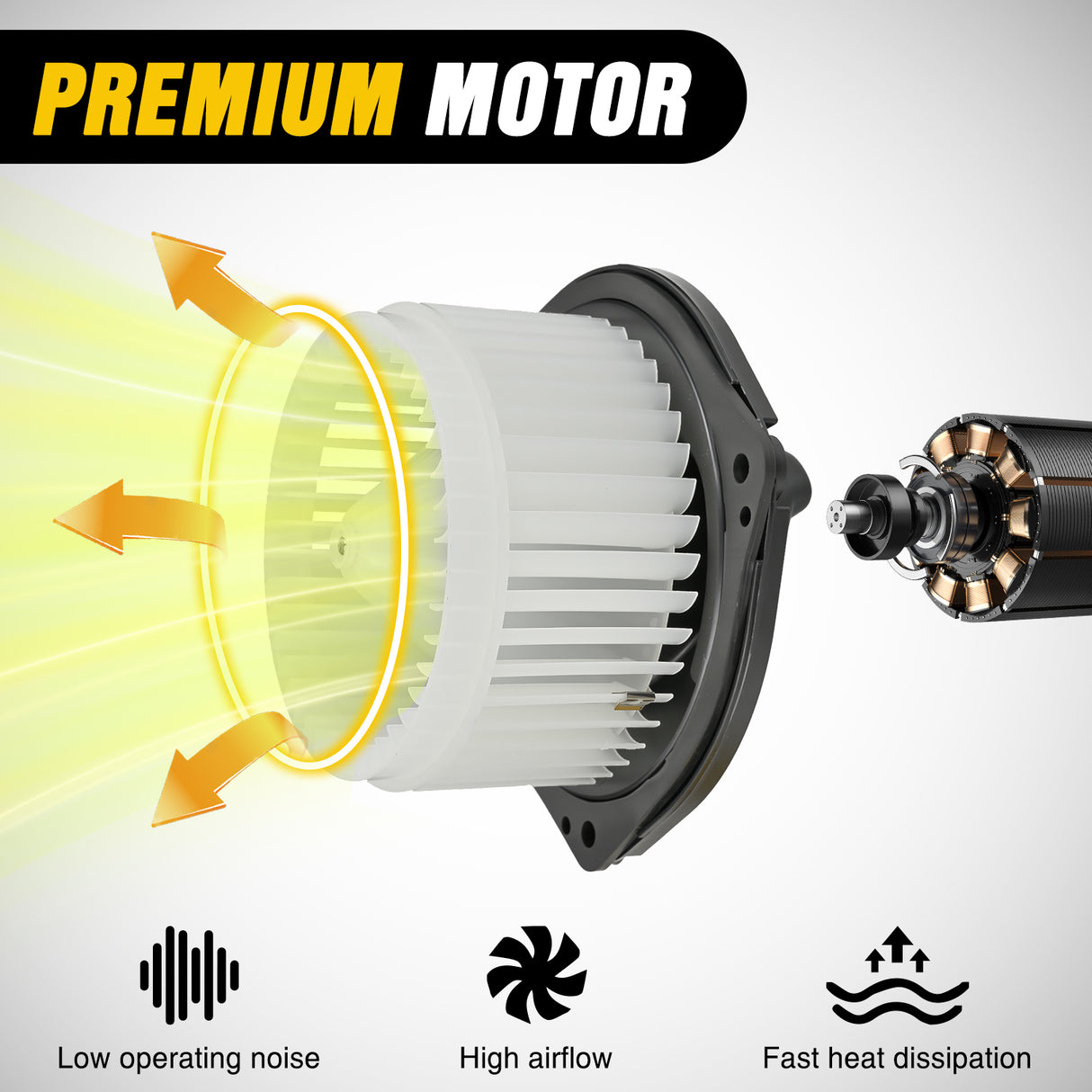 Blower Motor HVAC Blower Motor Fan for Chevy Impala 2004-2006 2007 2008 2009 2010 2011 2012 2013, Pontiac Grand Prix, Buick Lacrosse 2005-2009, Chevy Monte Carlo 2004-2007