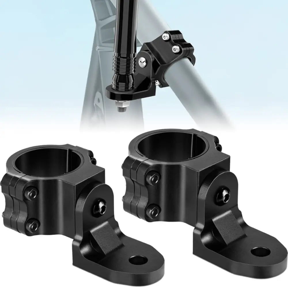 Accessories UTV Flag Antenna Mount Bracket 1.5in-1.75in | 1.75in-2in Round Roll Cage Black