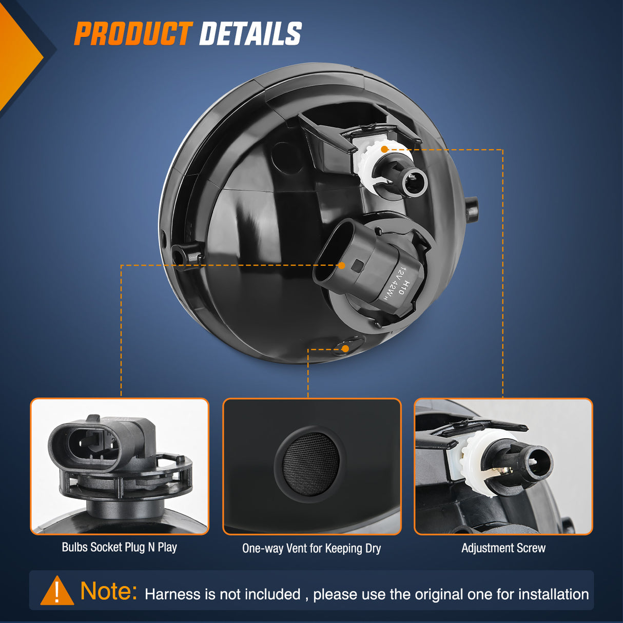 Fog Light Assembly Compatible with Toyota 2005 2006 2007 2008 2009 2010 2011 Tacoma 2007-2013 Tundra 2008-2017 Sequoia 2004-2006 Solara Smoke Lens w/H10 42W Bulbs