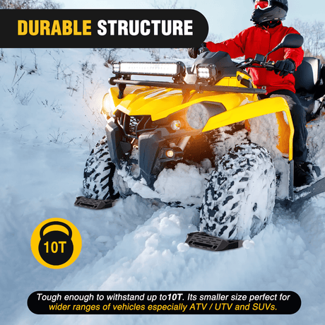 Traction Boards Off-Road Mini Short Recovery Traction Boards For 4WD 4X4 (2PCS Black)