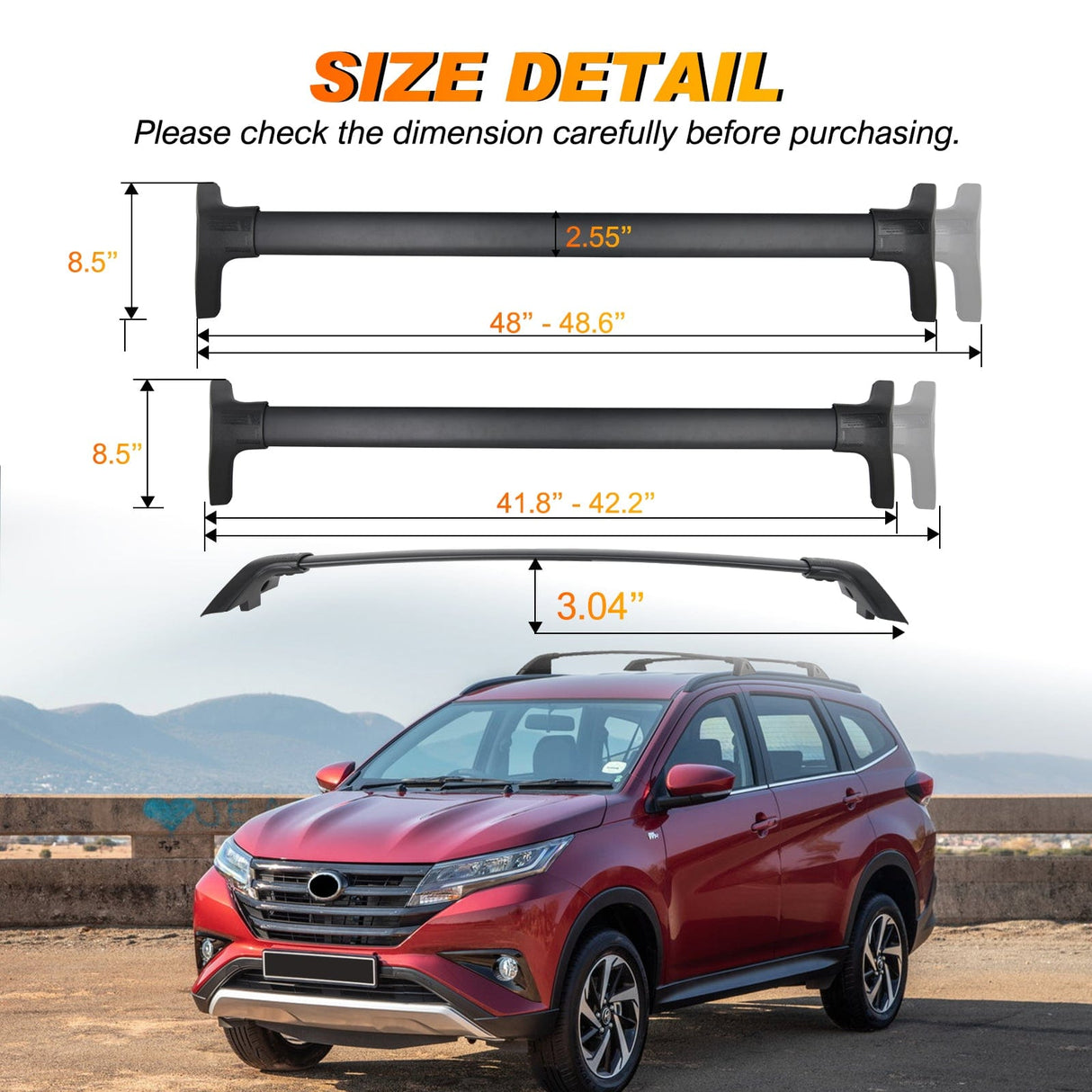 Roof Rack 2019 2020 2021 2022 2023 Toyota RAV4 Roof Rack Cross Bars Aluminum Anti-Theft Lock