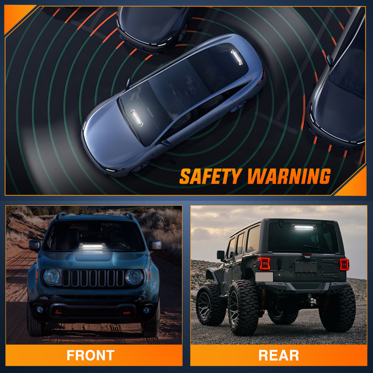 Nilight 12LED Traffic Advisor Strobe Light Bar White Emergency Warning Hazard Safety Dash Front/Rear Windshield Flashing Lights for Cars Trucks Police Firefighter Plow Construction Vehicles