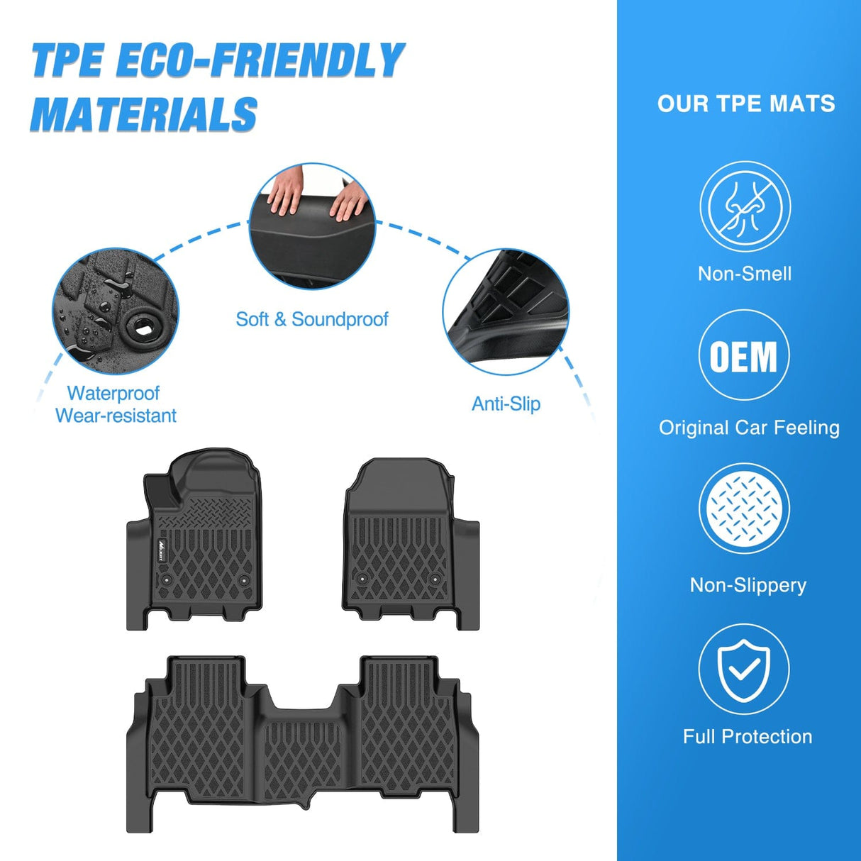Floor Mat Floor Mats for Chevy Chevrolet Silverado EV RST Only 2024 2025 2026 (Not Fit WT/LT) All Weather Custom Fit Heavy Duty Floor Liners