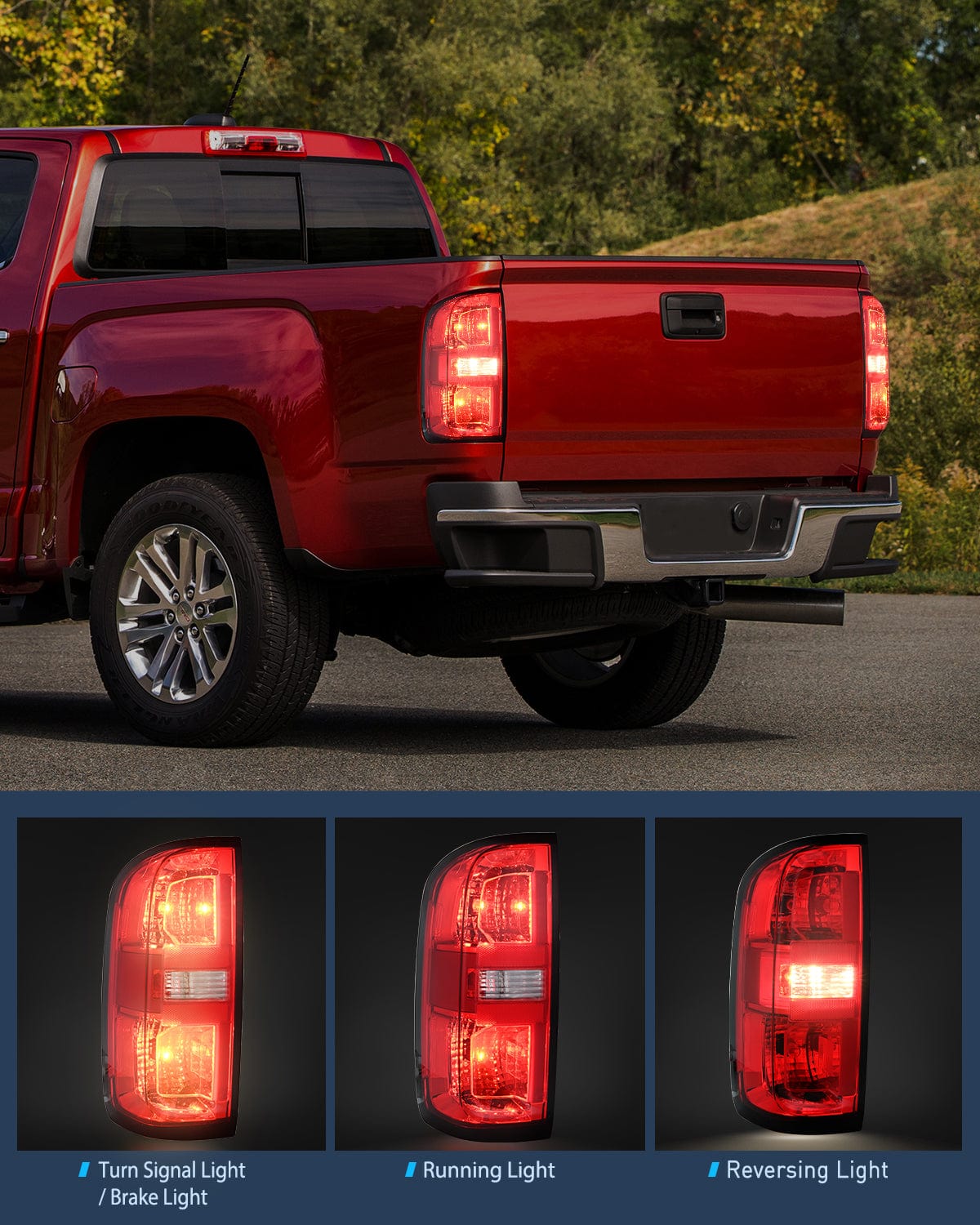 Taillight Assembly 2015 2016 2017 2018 2019 2020 2021 2022 Chevy Colorado Rear Lamp Replacement Taillight Assembly OE Style Driver Side w/Bulbs