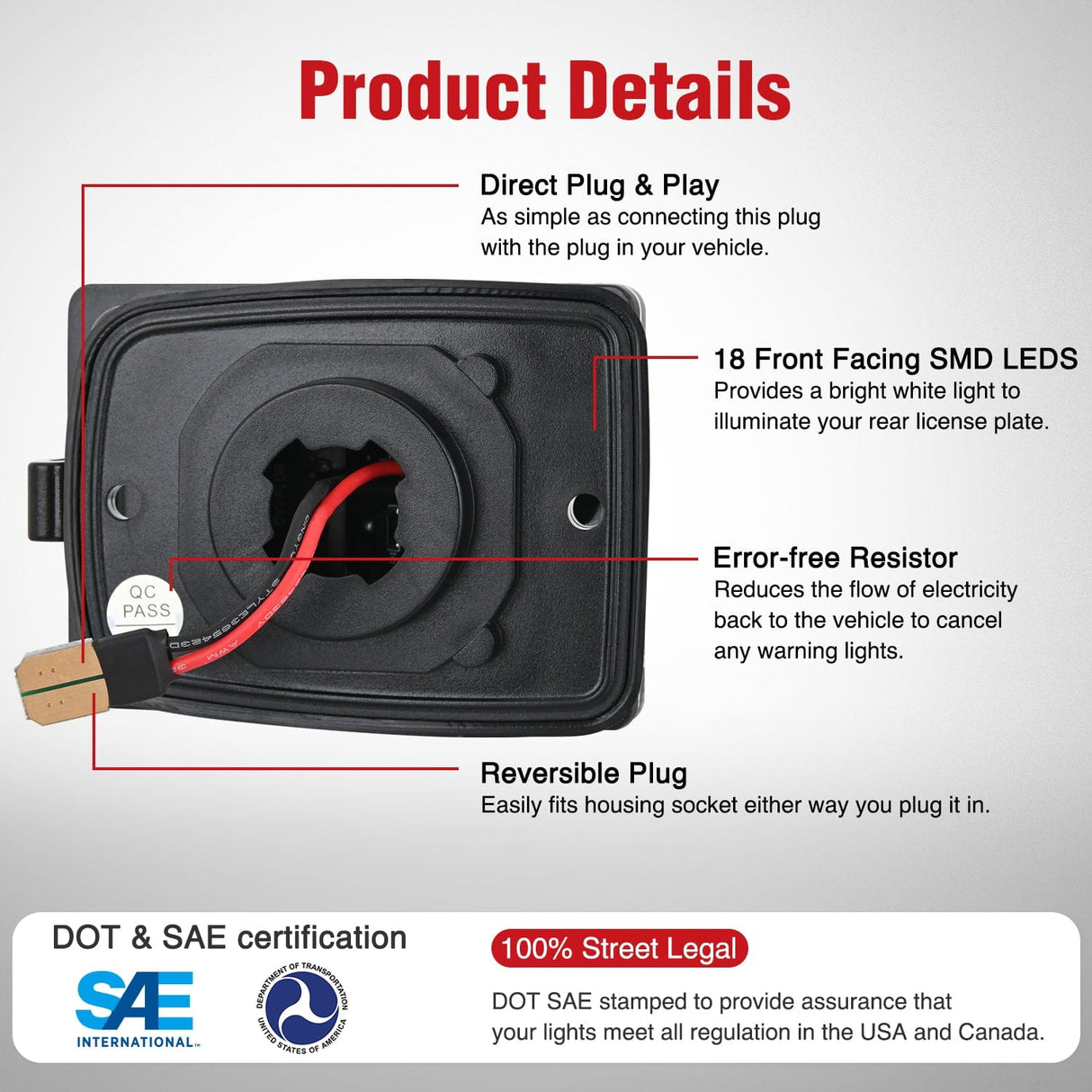 Tail Brake Turn Reverse Lights License Plate Lights Compatible with 1995 1996 1997 1998 1999 2000 2001 2002 2003 2004 Toyota Tacoma Red OLED Neon Tube 6000K White 2PCS Pack