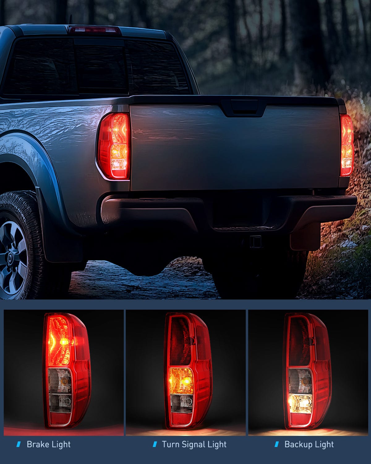 Taillight Assembly Taillight Assembly Compatible with 2005 2006 2007 2008 2009 2010 2011 2012 2013 2014 2015 2016 2017 2018 2019 2020 2021 Nissan Frontier and 2009-2012 Suzuki Equator Driver and Passenger Side