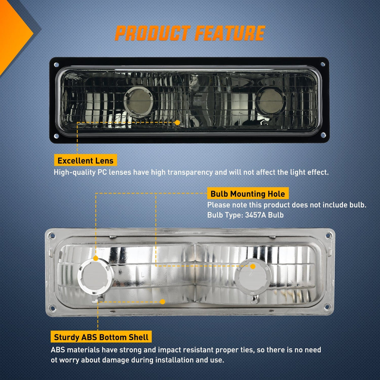 Headlight Assembly Headlight Assembly Compatible with 1988 1989 1990 1991 1992 1993 1994 1995 1996 1997 1998 Chevrolet GMC C10 C/K 1988-1999 Silverado Suburban Sierra Blazer Tahoe Yukon Smoke Lens Bumper Lights