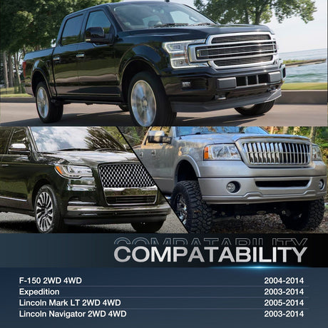 Wheel Spacers 2inch (50mm) Wheel Spacers 4Pcs For 2004-2014 Ford F150 2003-2014 Expedition 2005-2014 Lincoln Mark LT 2003 2004 2005 2006 2007 2008 2009 2010 2011 2012 2013 2014 Lincoln Navigator | 6x135.2 | 87.1 Hub Bore | 14x2 Studs