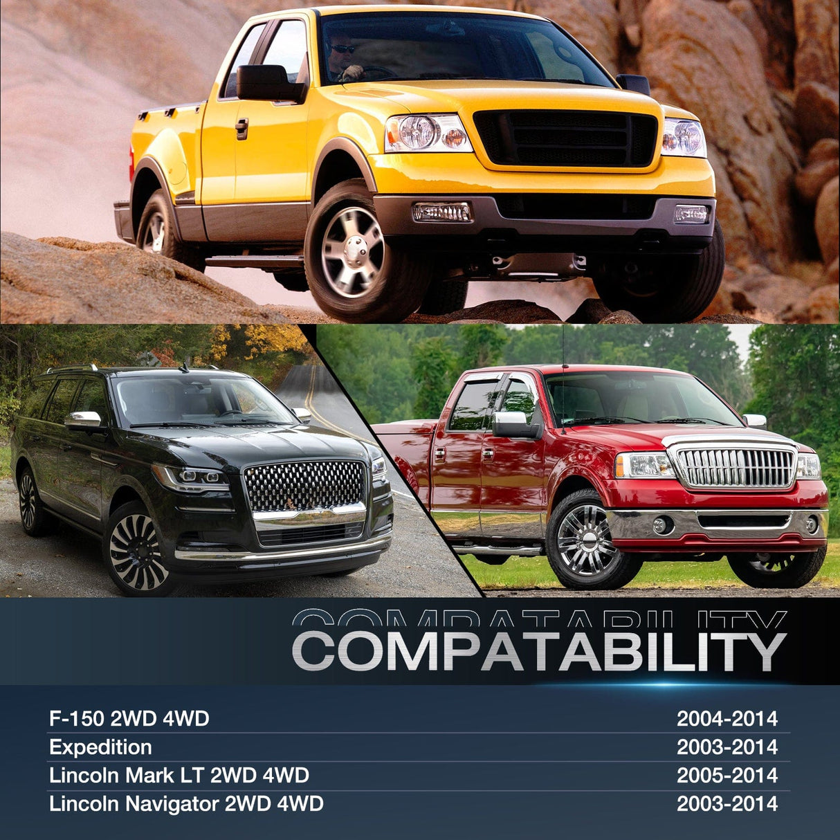 Wheel Spacers 1.5inch (38mm) Wheel Spacers 4Pcs For 2004 2005 2006 2007 2008 2009 2010 2011 2012 2013 2014 Ford F150 2WD 4WD | 6x135 | 87.1 Hub Bore | 14x2 Studs