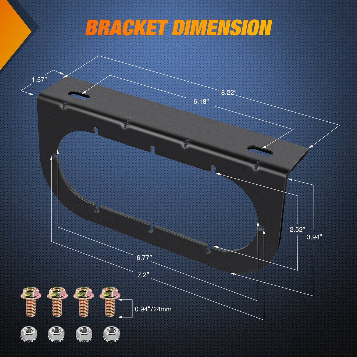 Tail Brake Turn Reverse Lights 6Inch Red White Oval Tail Light w/ Mounting Bracket (Pair)