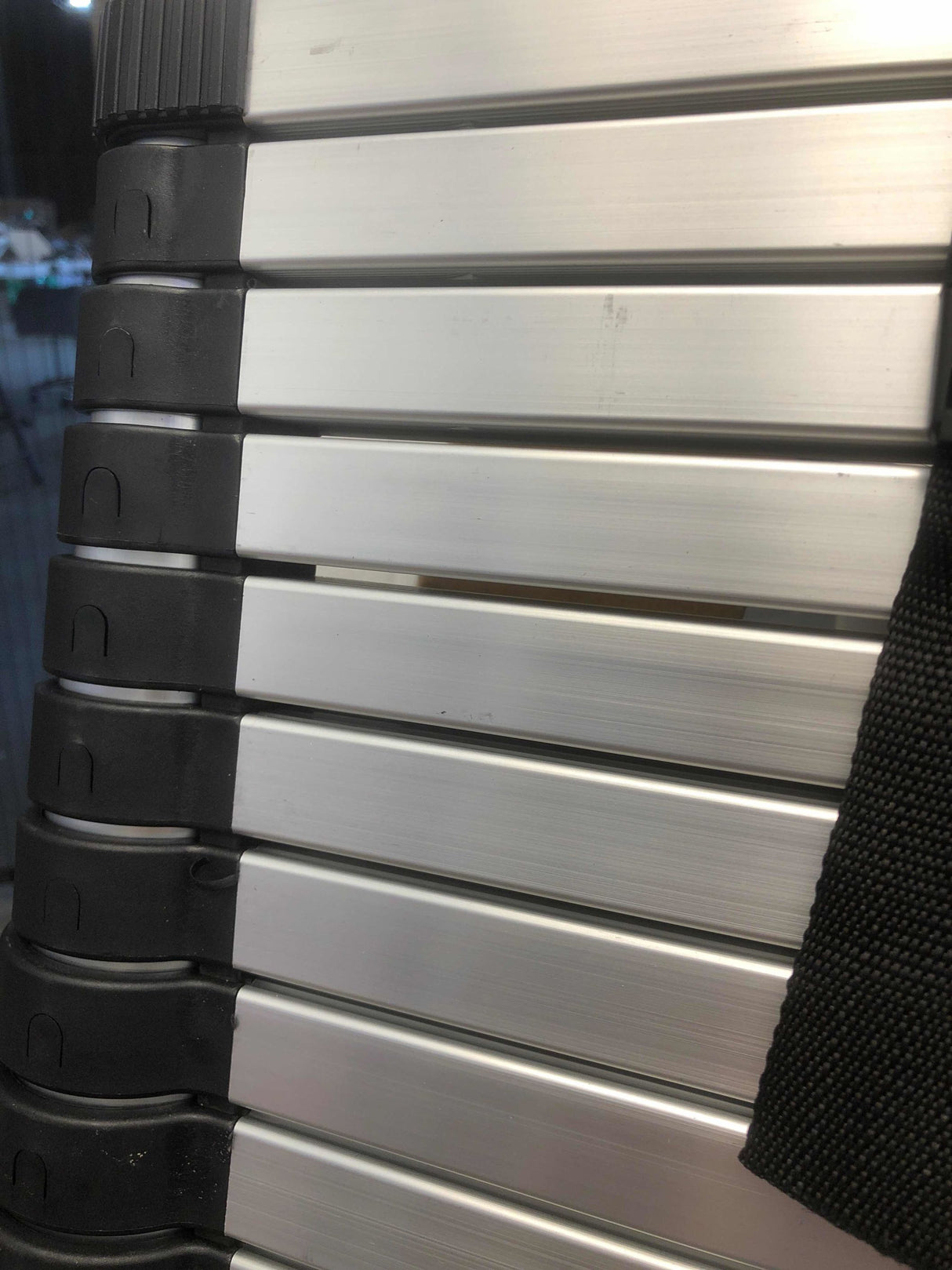 12.5ft Telescoping Ladder Aluminum Telescopic Extension Multi Purpose Ladders EN131 Certified - Extendable with Spring Load Locking Mechanism Non-Slip - 330 lb Max Capacity, Silver/Black (25% OFF Final Checkout)