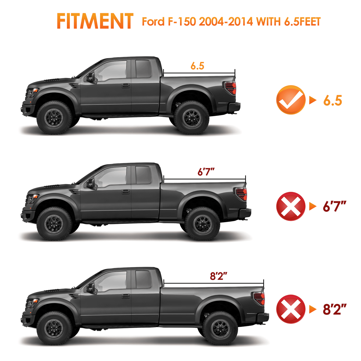 Trunk Bed Cover Ford F150 2009 2010 2011 2012 2013 2014 6.5ft Truck Bed Tonneau Cover Fleetside/Styleside Bed