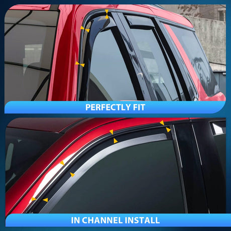 Rain Guards 4pcs Durable in Channel Rain Guards for Chevy Suburban 2021 2022 2023 2024 2025