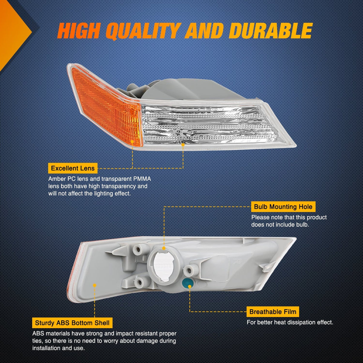 Motor Vehicle Lighting 2007-2017 Jeep Patriot Front Turn Signals Light Clear Amber Passenger Side