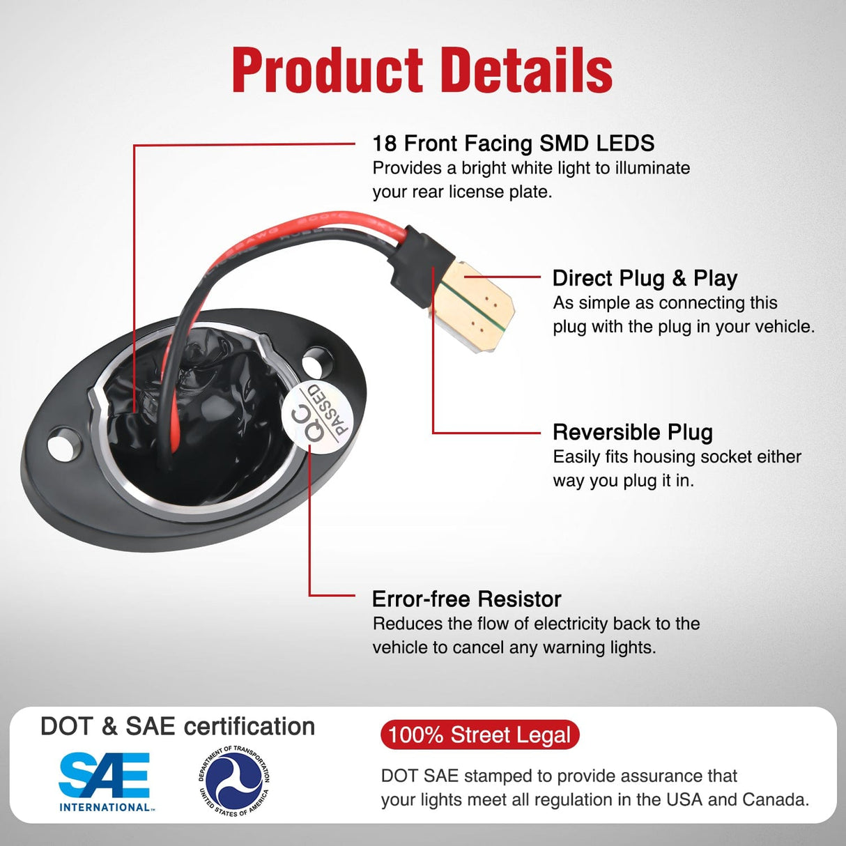 Tail Brake Turn Reverse Lights License Plate Light Compatible with 1994 1995 1996 1997 1998 1999 2000 2001 Dodge Ram 1500 2500 3500 2002 RAM 2500 3500 6000K White 2PCS Pack