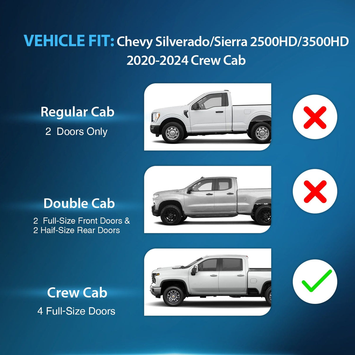 Rain Guards Rain Guards for Chevy Silverado/Sierra 2500HD/3500HD 2020 2021 2022 2023 2024 2025 Crew Cab Original Window Deflectors, Vent Window Visors-4PCS