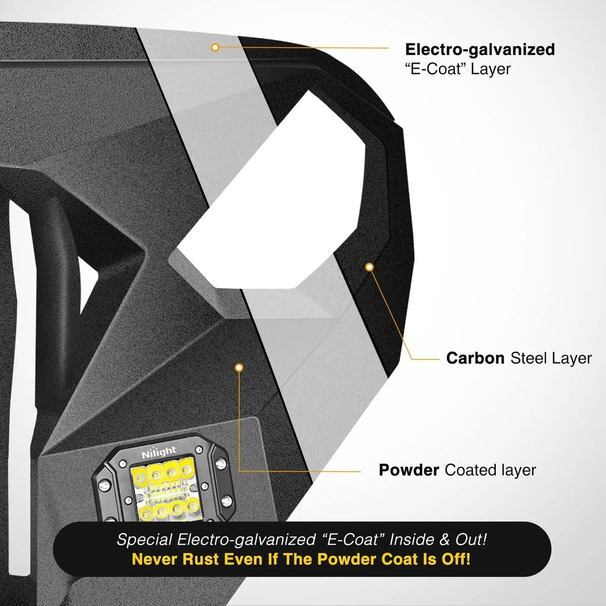 Front Bumper 2007 2008 2009 2010 2011 2012 2013 2014 2015 2016 2017 2018 Jeep Wrangler JK & Unlimited (2/4 Doors) Front Bumper Grill with Winch Plate 2Pcs 42W LED Work Light Pods Textured Black Solid Steel Off-Road